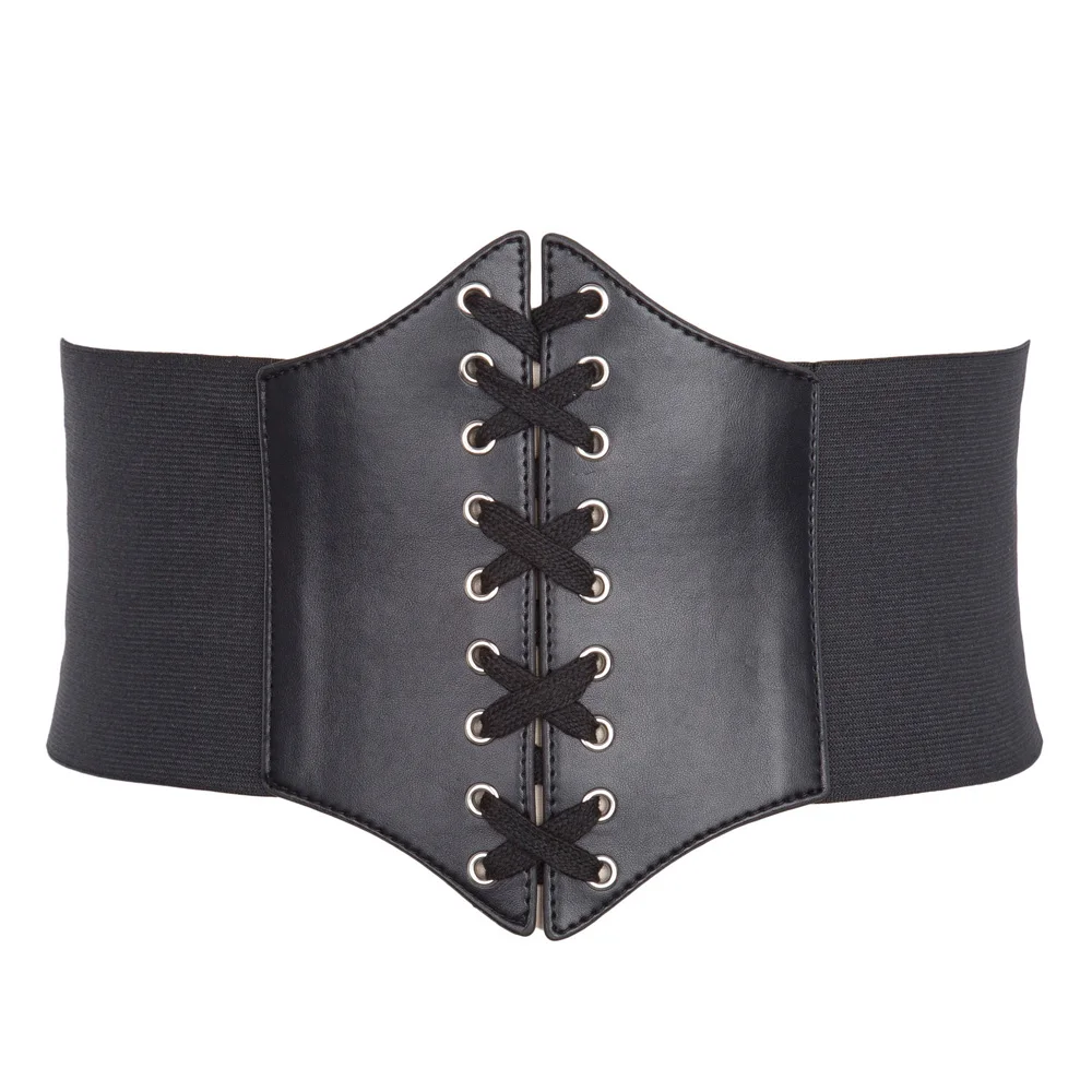 Grace Karin Fashion Corset Belt For Women Slimming Body Leather PU Luxury Belt Corset Cinch Tie Waist Wide Belt Waistband Ladies