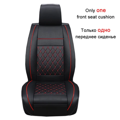 1 Front Black Red O SHI CAR 1 чехол для переднего сиденья из искусственной кожи полностью объемная 3d подушка для автомобильного сиденья защитный коврик для автомобильного кресла - Название цвета: 1 Front Black Red
