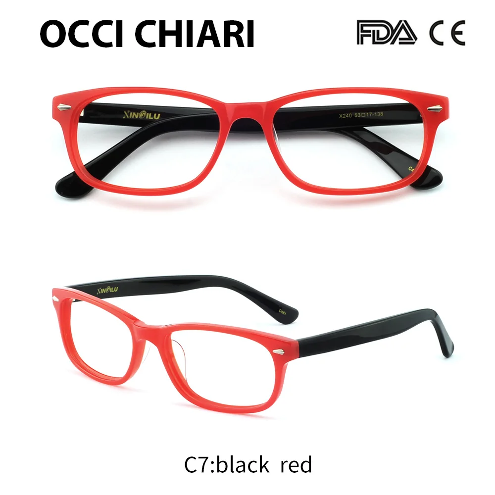 C7 OCCI CHIARI оправа для очков для женщин ацетат близорукость прозрачные линзы оправы оптические Demi розовые очки W-CERIO - Цвет оправы: C7