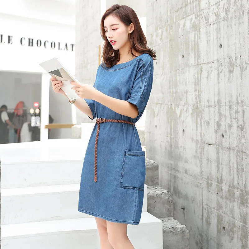 Женское джинсовое платье 2018 летнее Новое модное тонкое сексуальное с коротким
