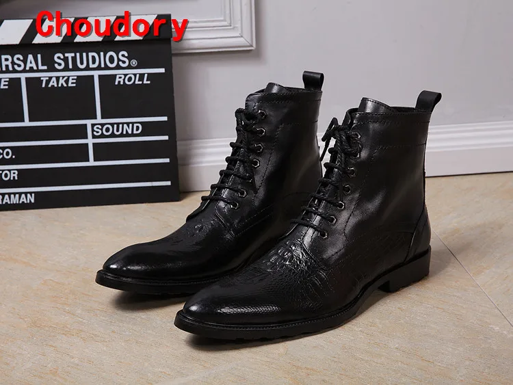 Choudory botas masculina/зимняя обувь для мужчин Цвет черный коричневый натуральная кожа