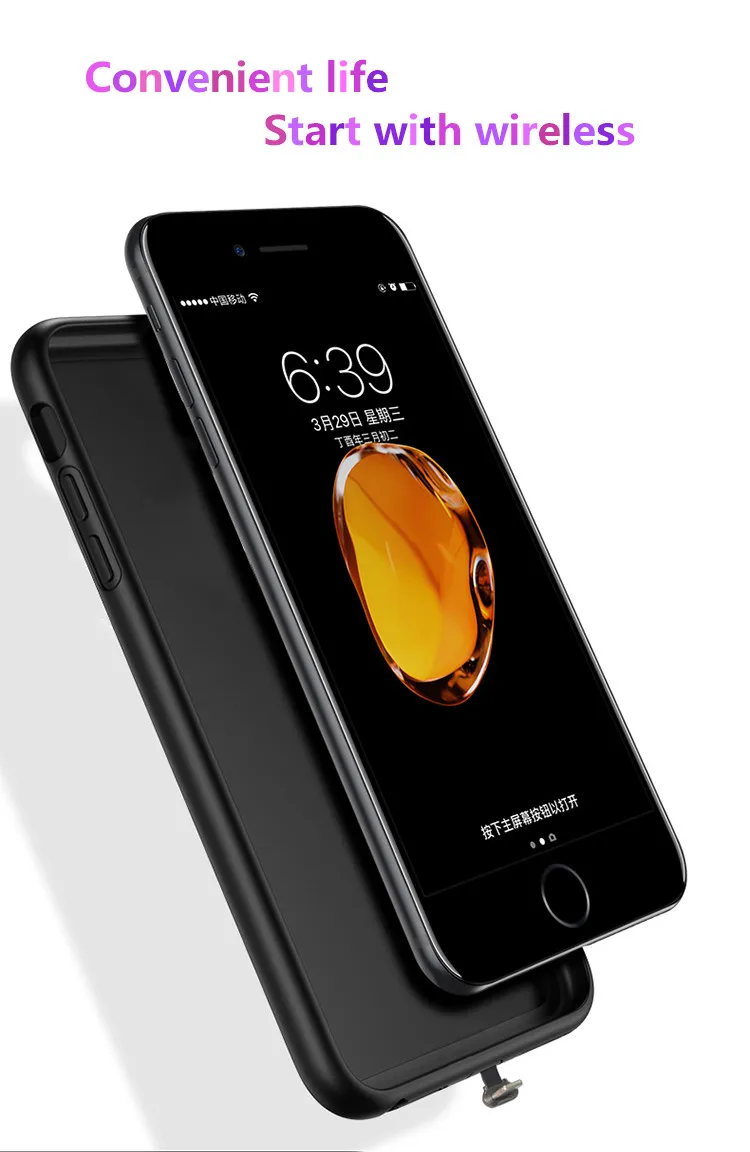 Qi Беспроводное зарядное устройство, чехол-приемник для iPhone 6, 7, 6s, 7 plus, чехол для телефона с адаптером, используемый на беспроводной зарядной подставке