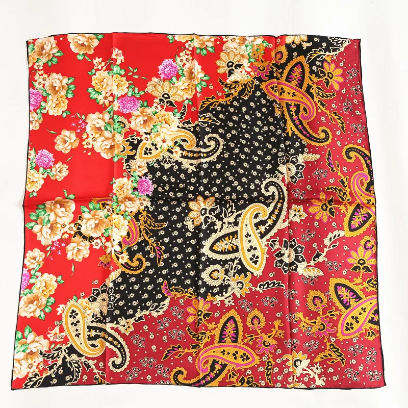 Новый Модный женский шарф 100% саржевый Шелковый квадратный три цвета строчка