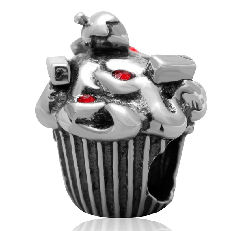 Sweet Fruit Cupcake Sambaah капкейк сердечко Шарм с Кристалл 925 пробы серебро с днем рождения бисер Торт fit Pandora на день рождения подарочный браслет - Цвет: Sweet Fruit Cupcake