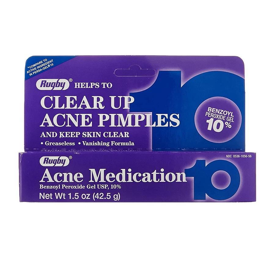 

Rugby Benzoyl Peroxide 10% Gel Acne Medication Pimples 42.5g