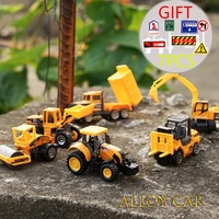 6pcslot mini diecast construction vehicle 7 styles model metal toys cars tractor toy dump truck model alloy toy car