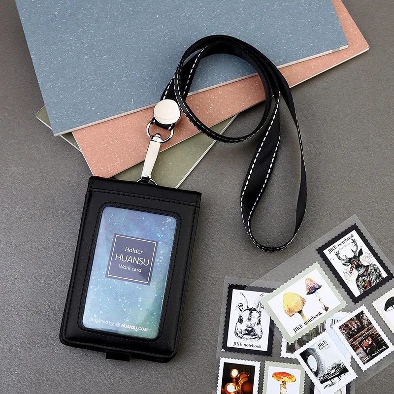 Вертикальный держатель для ID карты из натуральной кожи|lanyard retractable|retractable lanyardid card