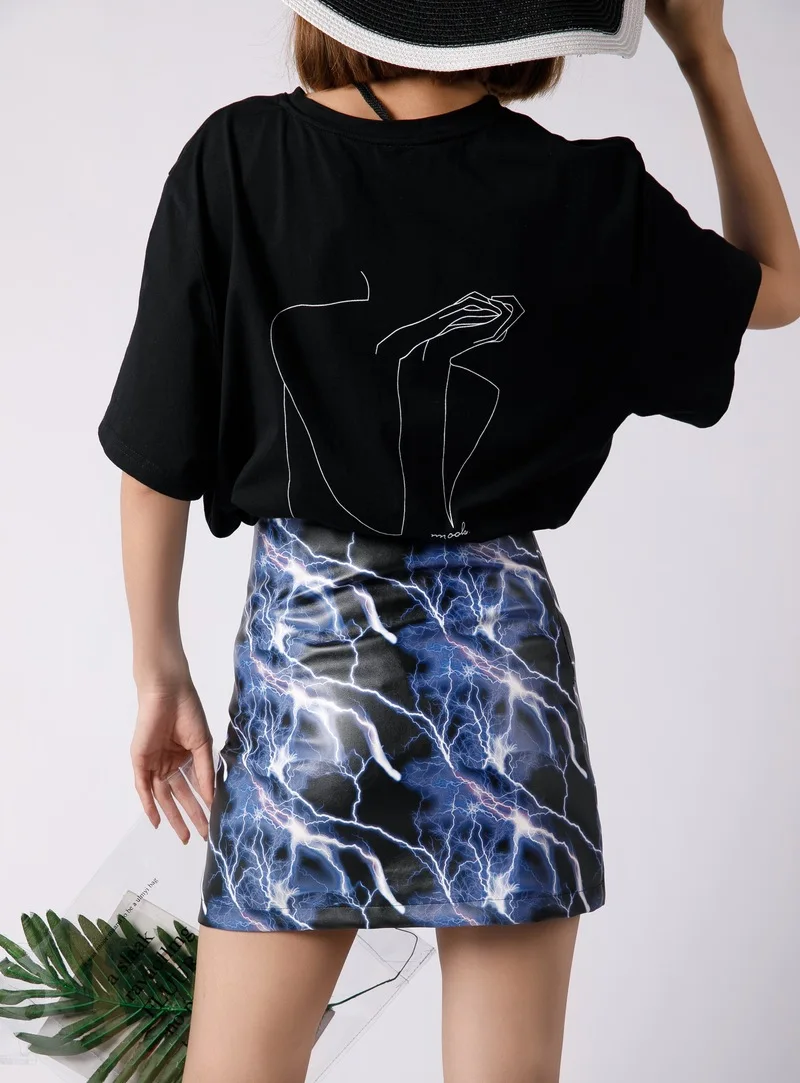 Женские юбки в стиле Харадзюку шикарная мини-юбка из искусственной кожи с