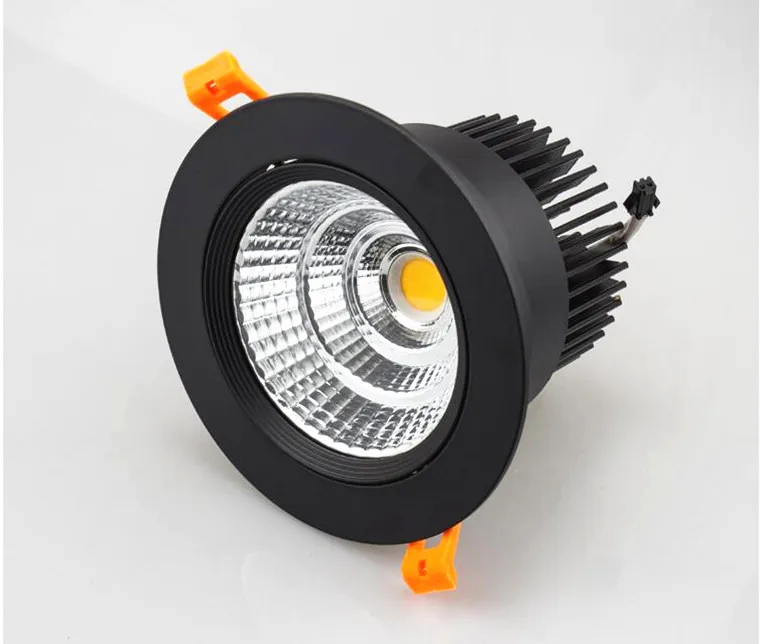 Диммируемые потолочные утопленные светильники 9W12W15W COB светодиодный точечные потолочные светильники 110-220 В Теплый Холодный белый светодиодный потолочный лампы внутреннего освещения