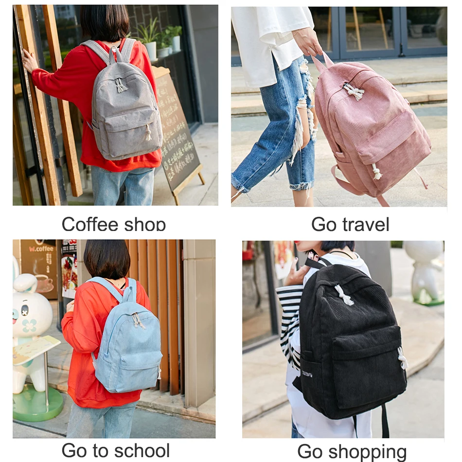 CETIRI школьный рюкзак сумки для девочек-подростков женский Bolsa Escolar Kawaii вельветовый