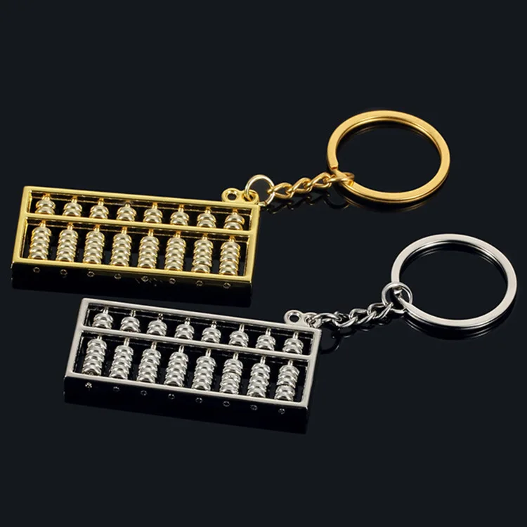 Indusleaves Chinese Style Gold Silver Abacus Metal Key Chain Advertising Waist Hanging Keyring Keychain Pendant | Украшения и