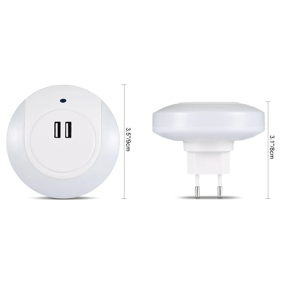 Светодиодный GLE 2 шт. светодиодный Ночной светильник с портами (стандарт Порты и