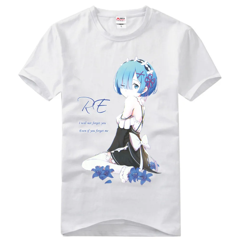 Косплей Re:Zero kara Hajimeru Isekai Seikatsu футболка аниме Emilia Rem студенческие топы с героями