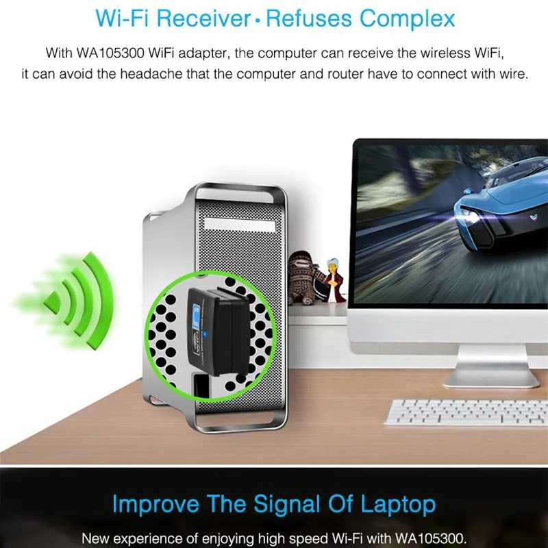 Портативный мини USB Адаптер 2 4G беспроводной Wifi приемник Расширенная сетевая
