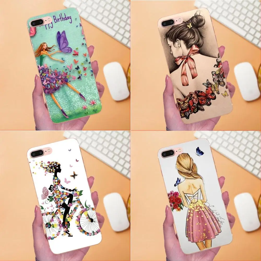 Балетная Бабочка для девочек из ТПУ Sony Xperia Z Z1 Z2 Z3 Z4 Z5 compact Mini M2 M4 M5 T3 E3 E5 XA XA1 XZ