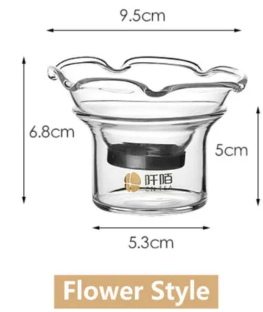 "King tea Mall" стеклянный Чайный фильтр для фильтрации GongFu Cha цветок чай пуэр чай Темный чай чайные наборы чайные инструменты - Цвет: Flower Style