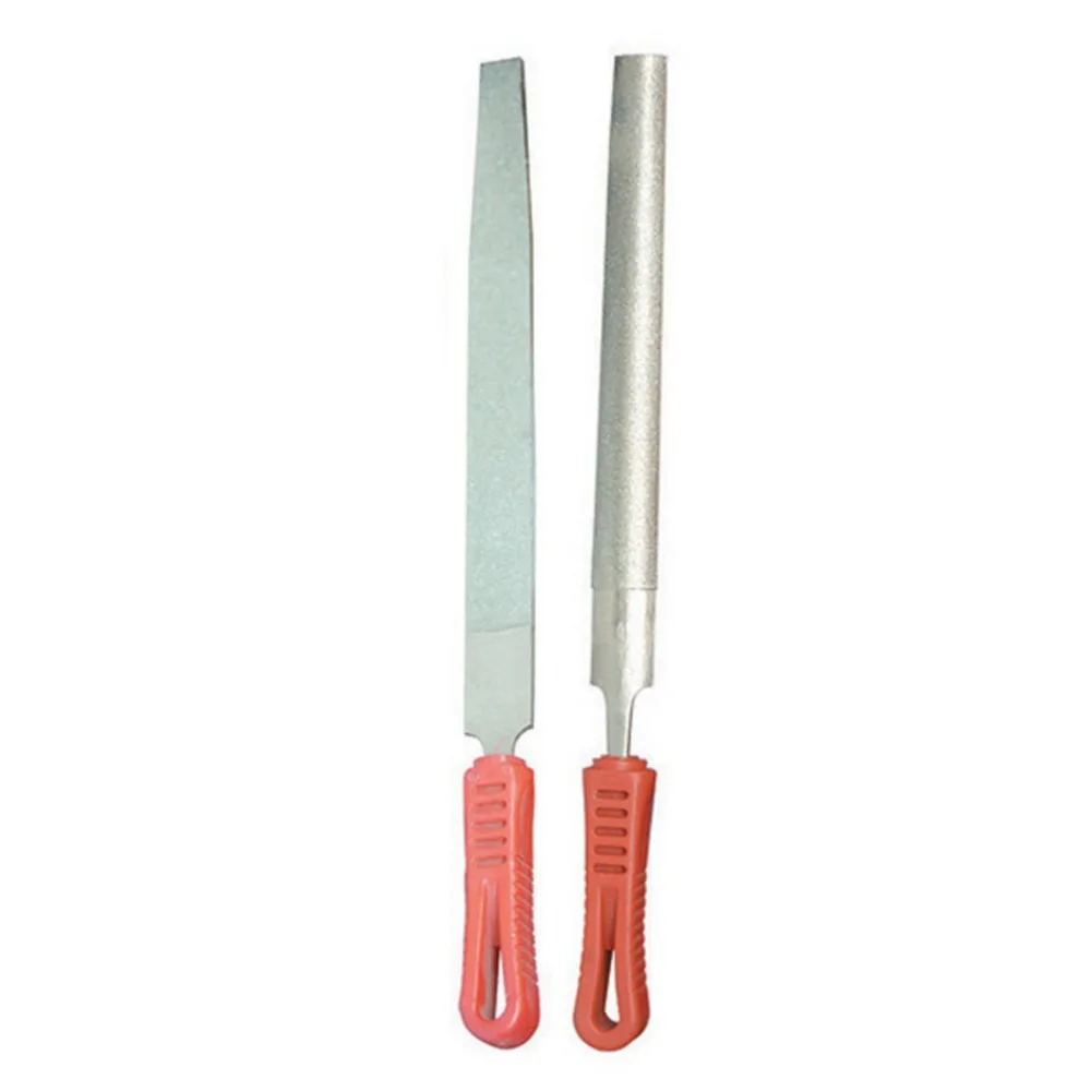 

2Pcs 6 inch Diamond Needle Files Set Flat Half Round Hand Tool Set 180mm Abrasive Tools