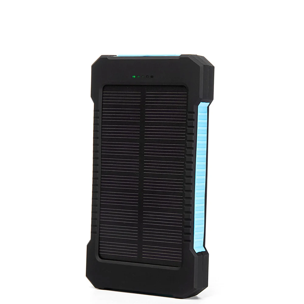 Водонепроницаемый 10000Mah Солнечный Банк Силы Солнечное зарядное устройство двойной USB банк силы с светодиодный свет для iPhone 6 plus мобильный телефон повербанк