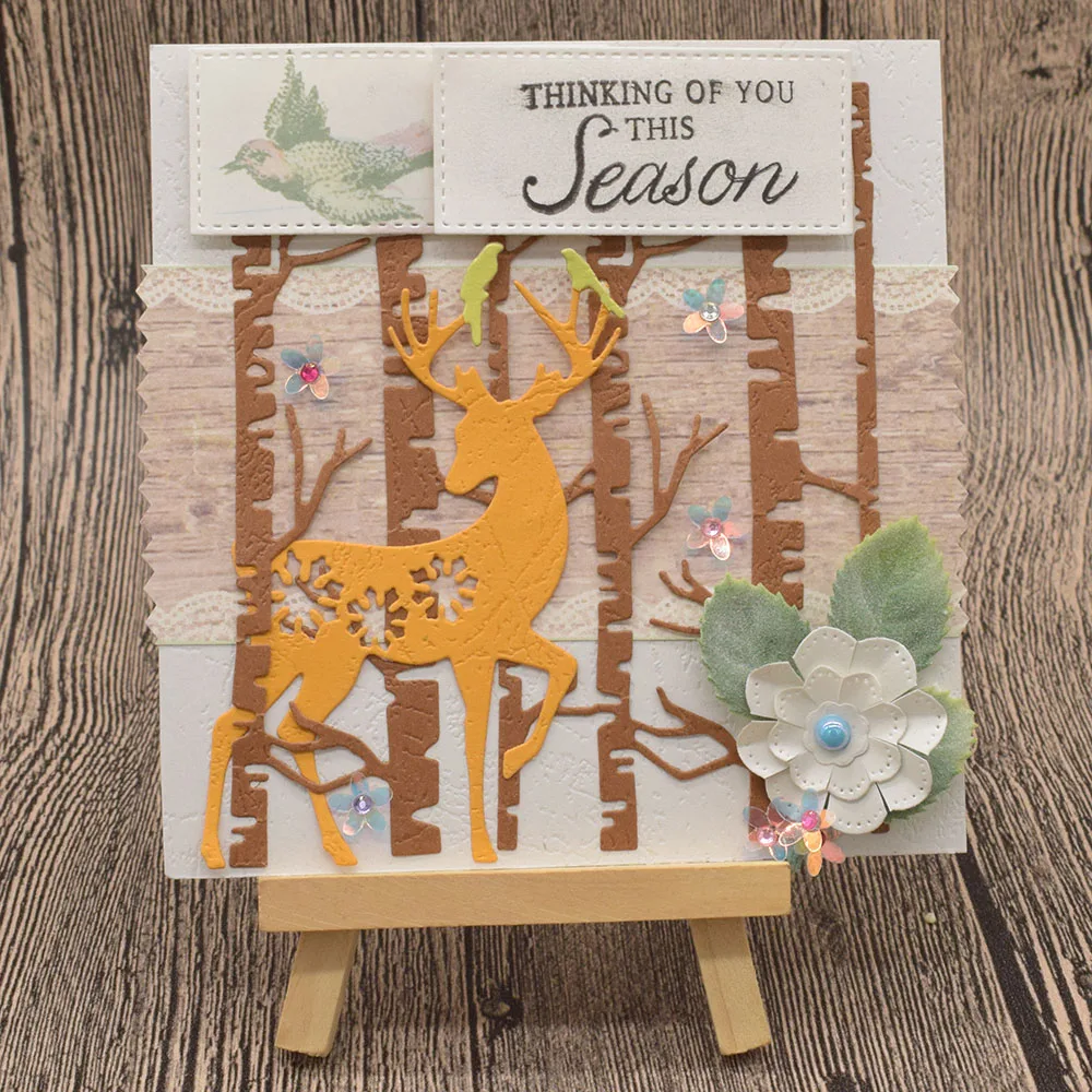 Лес олень металла резки штампы для скрапбукинга бумага карточка альбом