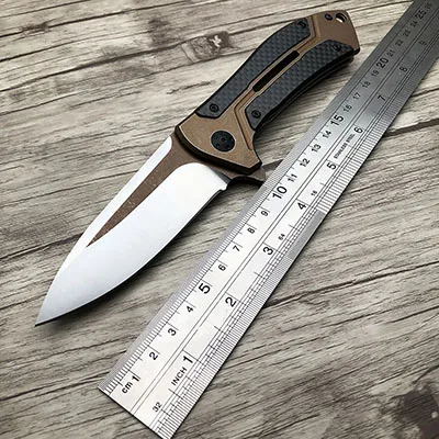 Черный ZZSQ ZT0801 Карманный складной охотничий нож D2 Сталь углеродное волокно ручка шарикоподшипник Тактический выживания EDC ножи кемпинг инструменты - Цвет: Черный