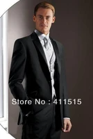free shippingblack groom tuxedos best man notch satin lapel groomsmen men wedding suits bridegroom custom suit dress vest