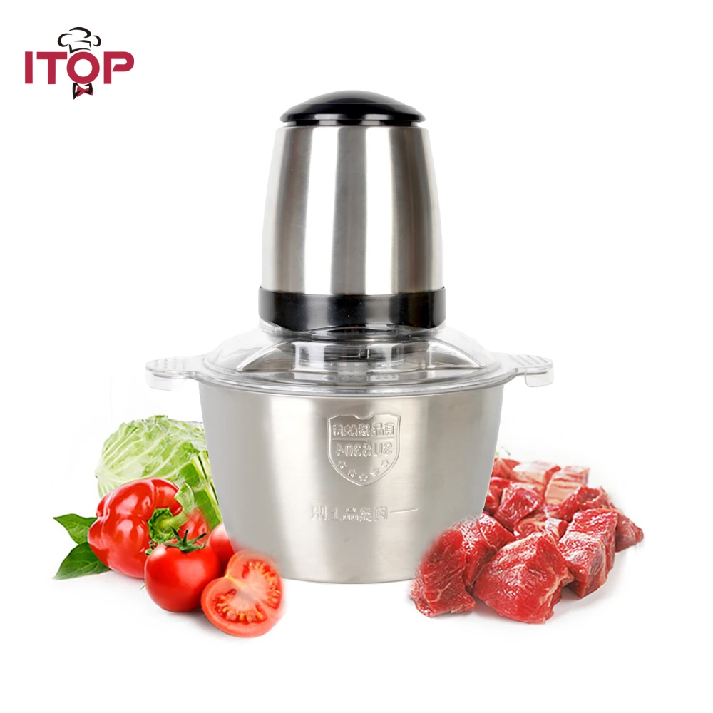 ITOP 350 Вт высокоскоростная электрическая мясорубка из нержавеющей стали чаша 2л