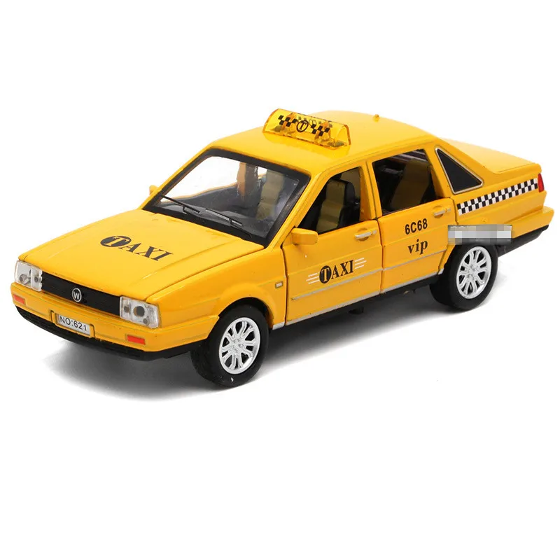 Модель такси с высокой имитацией 1: 32 масштаб автомобиль из сплава 6 открытых