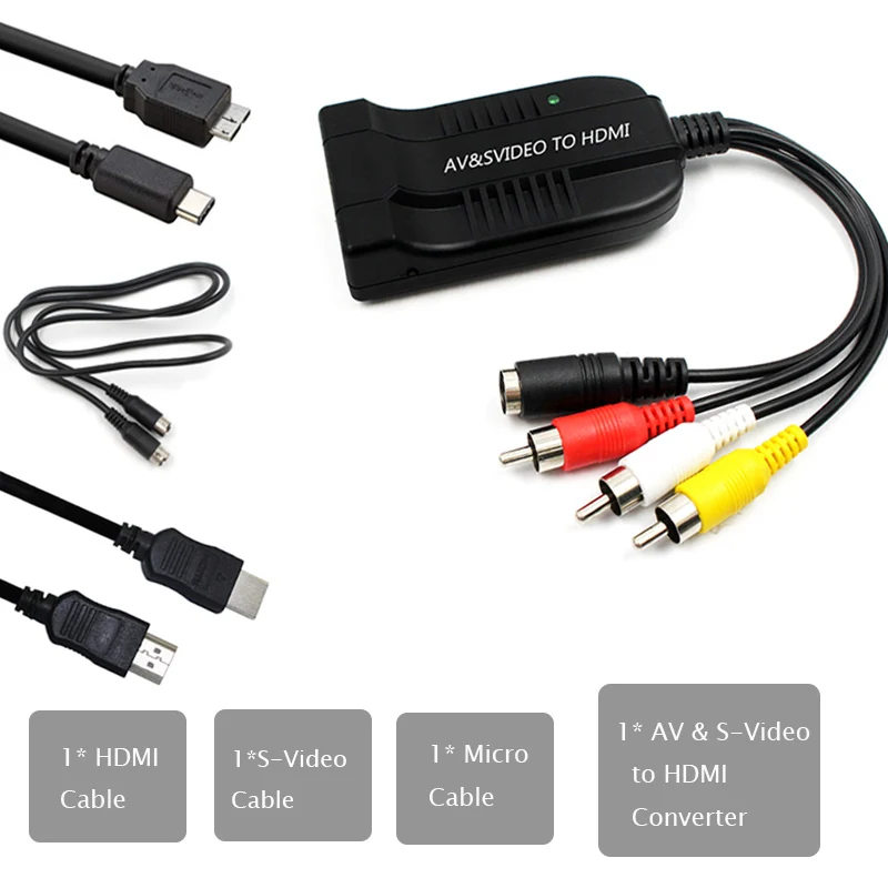 micro svideo hdmi RCA S-Video к HDMI видео адаптер конвертер с USB кабель для HDTV DVD s видео к hdmi кабель rca/av к hdmi - Цвет: micro svideo hdmi