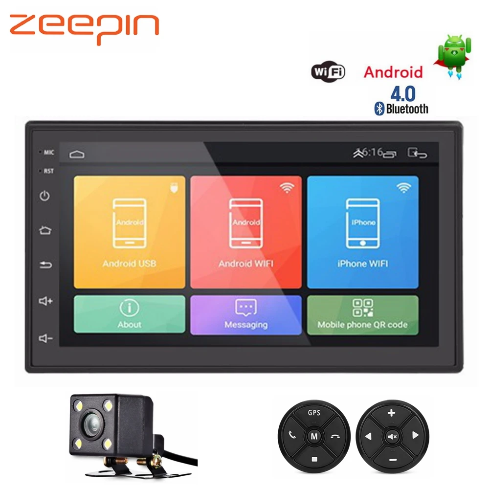 2Din автомобильный dvd-плеер на основе Android AM FM Радио Bluetooth GPS навигация WiFi стерео