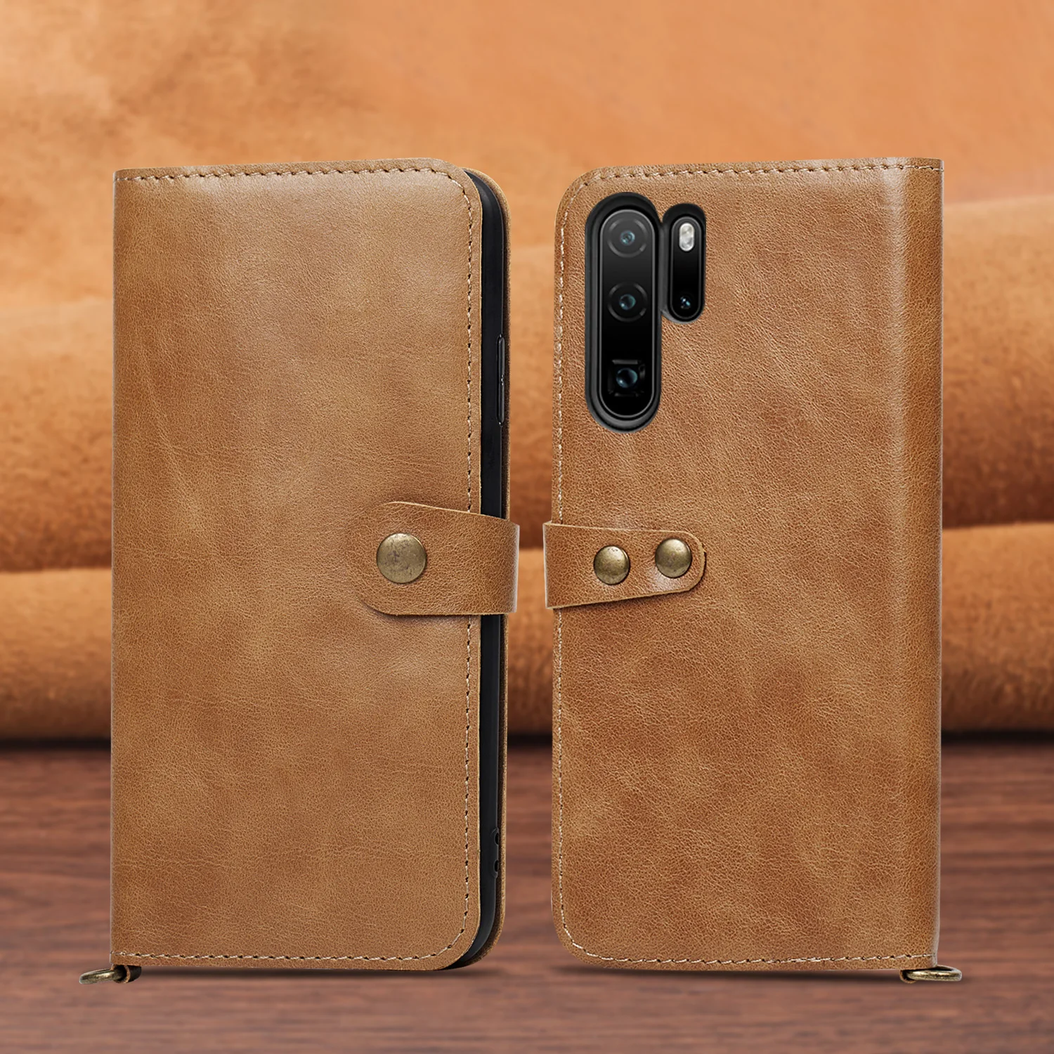 Роскошный чехол из воловьей кожи в деловом стиле для huawei P30 P20 Mate20 10 Pro Lite, чехол-книжка с бумажником и отделением для карт 360, защитный чехол для телефона - Цвет: brown