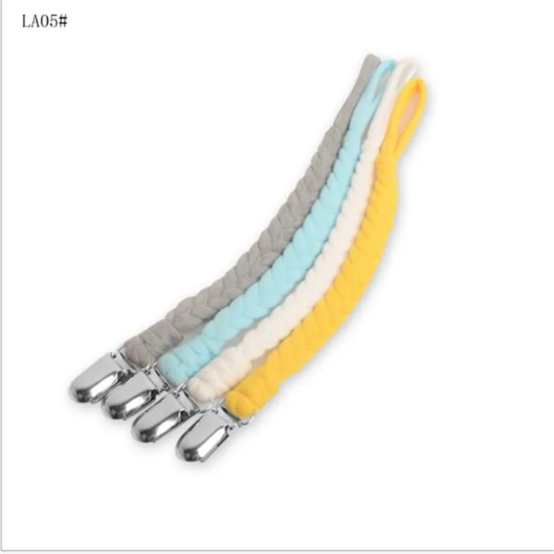 Baby Leather Pacifier Clips Chain Pacifier Holder Braided Clip Colorful Ribbon Convenient For Infant Baby Kids Feeding 26cm