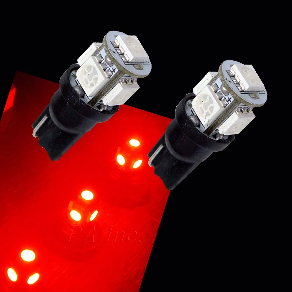 PA светодиодный 10 шт. x T10 194 клиновидный 5SMD 5050 светильник лампы для авто скутера