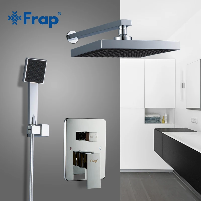 Frap смеситель для душа круглая квадратная насадка из АБС с ручным душем настенный