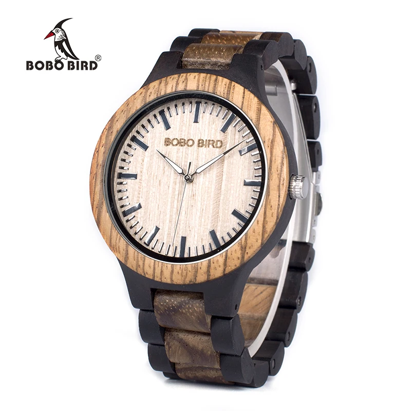 BOBO BIRD WN28 мужские деревянные часы Zabra деревянные кварцевые часы для мужчин Япония miyota 2035 Часы в подарочной коробке с инструментом для регулировки размера