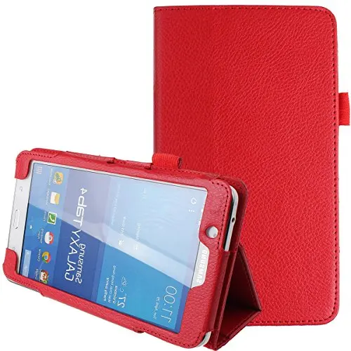 Красный Для samsung Galaxy Tab 4 7,0 чехол складной из искусственной кожи чехол-подставка для samsung Galaxy Tab 4 7," планшет SM-T230 чехол для SM-T231 - Цвет: Красный