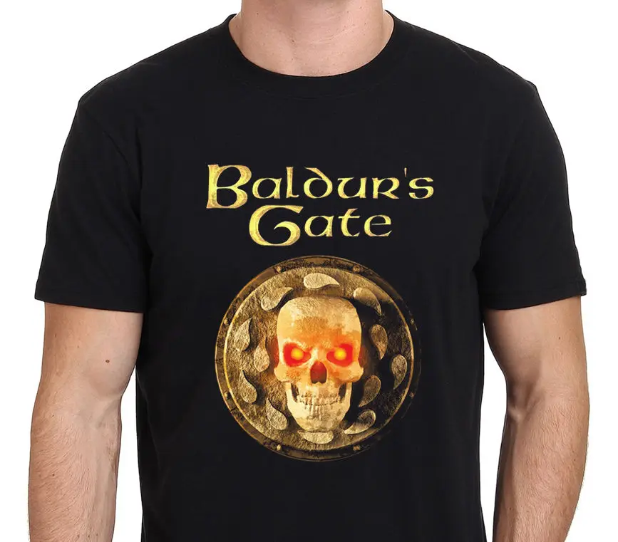 Футболка со скелетом Baldurs Gate Размер: S-M-L-XL-XXL повседневные футболки размера плюс в