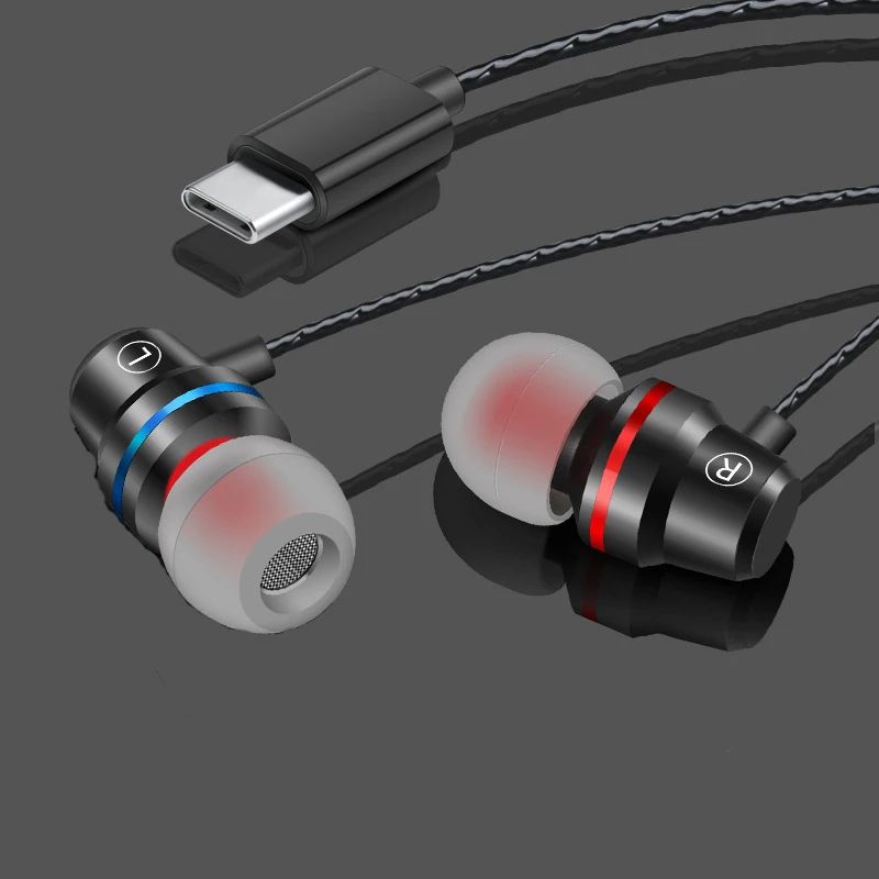 Портативные мини usb Type C наушники проводное управление с микрофоном стерео