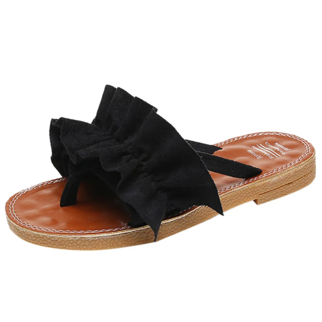 Rome women sandals flat jelly shoes bow V flip flops stud beach shoes summer rivets slippers Thong sandals nude#YJG