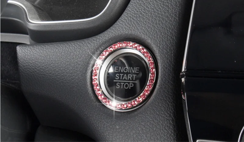 Fashion Crystal Rhinestone Decor Car Engine Start Stop Key Ring for Chevrolet Cruze Trax Aveo Lova Sail Epica Captiva Camaro | Автомобили