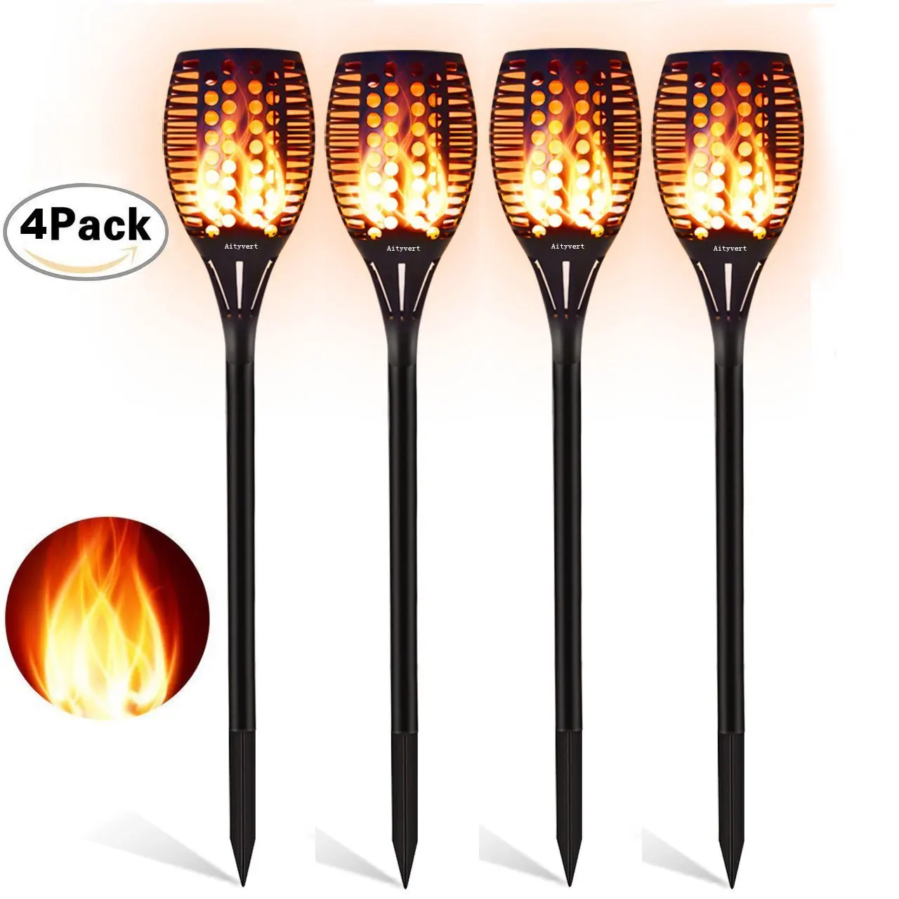 

2/4 piezas luces solares 2835smd antorcha ламы на открытом воздухе удивительно 6led luces del paisaje полимеров для cesped decoracion lampara de pared л