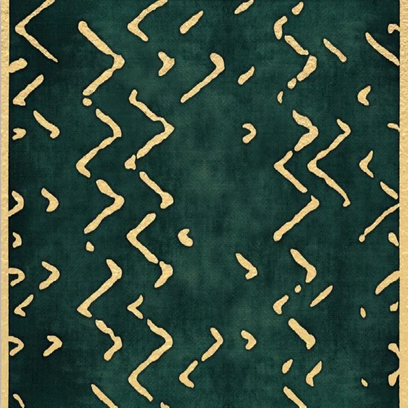 Американский коврик в стиле ретро с зеленой Золотой картой мира прикроватный для