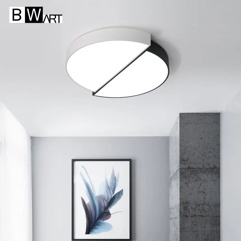 Bwart черный белый цвет полукруг сочетание современный светодиодный потолочный