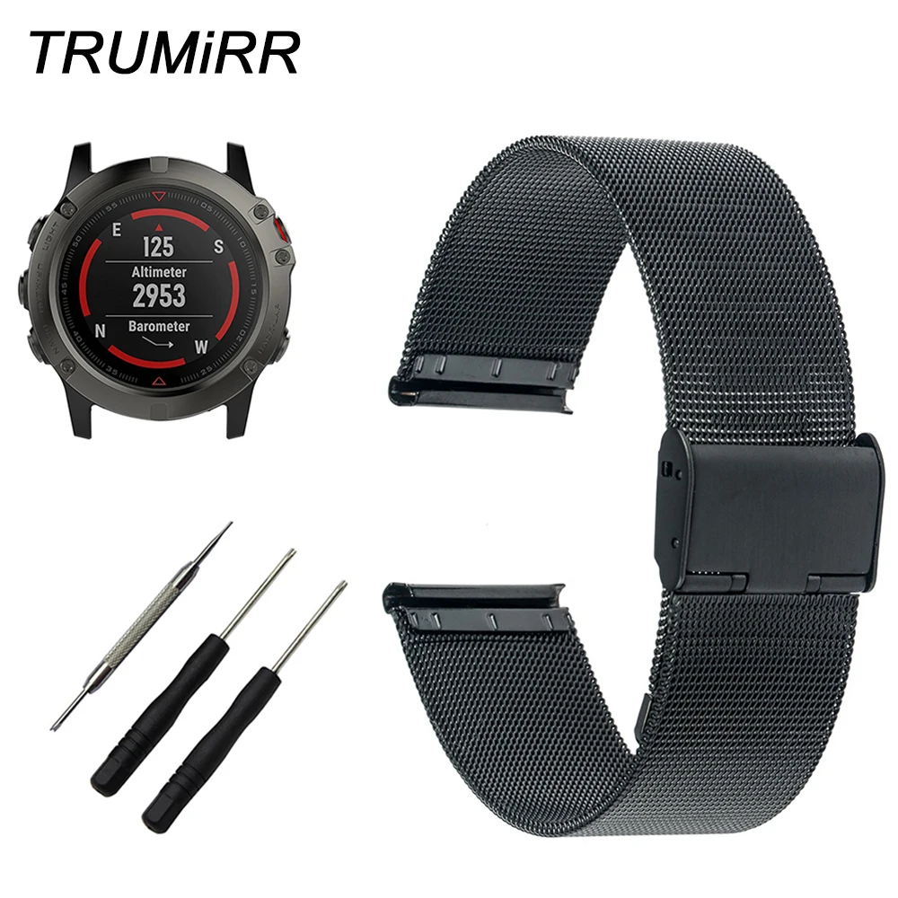 Ремешок для часов Milanese 20 22 24 мм Garmin Fenix 5S 5 Epix Vivoactive HR Forerunner 935 FR935 спортивный браслет