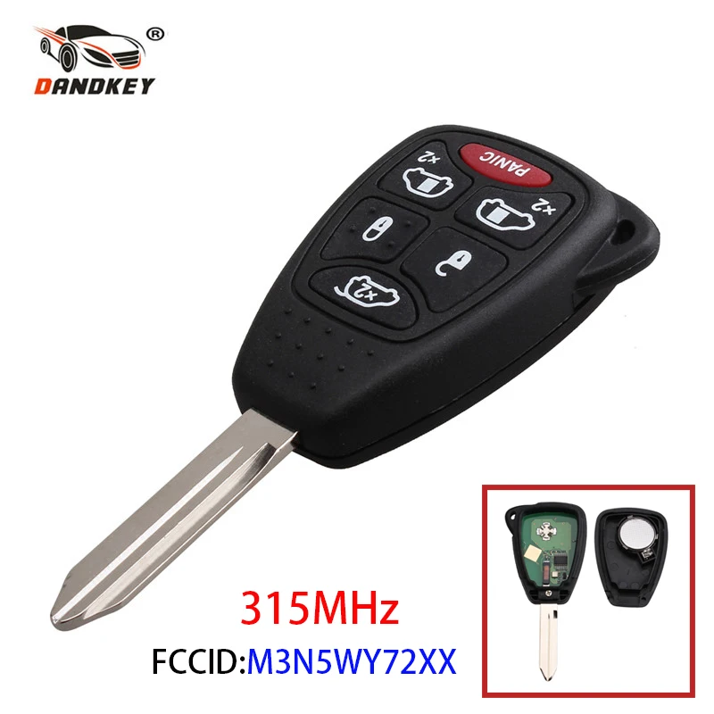 Dandkey 6 5 + 1 кнопочный фонарь 315 МГц M3N5WY72XX для Jeep Chrysler Town/Country DODGE Grand Caravan 2004 2007|Ключ от