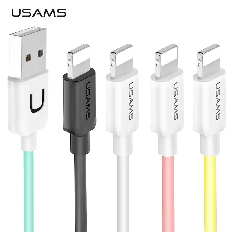 USB кабель для iPhone xr, USAMS iOS 2A кабель для быстрой зарядки для iPhone XS X 8 7 6 5 iPad синхронизация данных USB зарядное устройство для освещения кабель