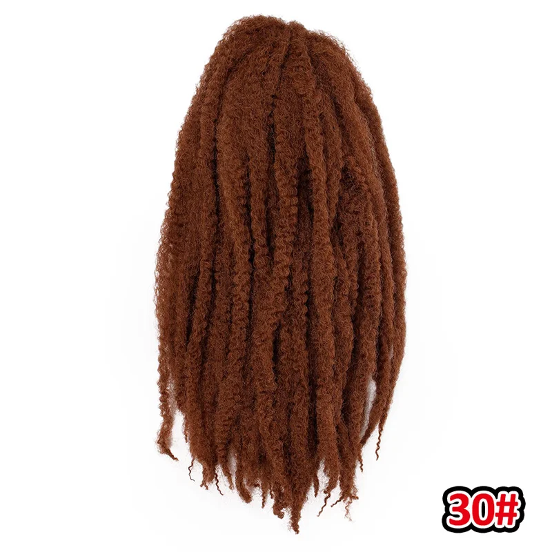 #30 Энергичные вязанные крючком косички волосы синтетические Marley плетение волос курчавые волосы в стиле афро наращивание для женщин 18 дюймов Омбре косичка - Цвет: #30