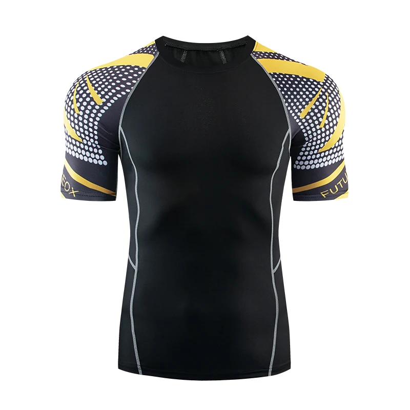 Men's Sports Fitness Set Short Sleeve + Shorts Gym Muscle Running Exercise Compression Suit Breathable Quick Dry | Мужская одежда