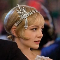 new wedding bridal great gatsby charleston 1920s vintage pearls headpiece headband pearl crown head hair dress band