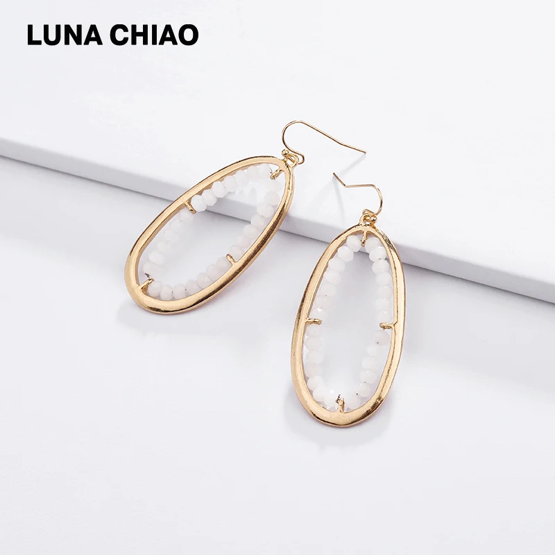 Серьги с кристаллами LUNA CHIAO весенне летние серьги простым дизайном нестандартные