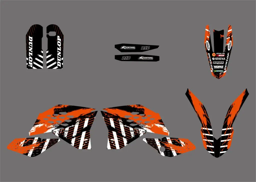 0303 Байк Графический фон наклейка Стикеры для KTM SXF XC 125 524 150 200 250 300 350 400 450 500 2008 2010 SX 07
